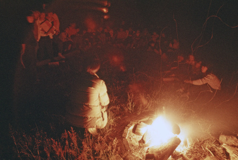 Camp fire on the last night of camp (ddr-densho-336-1619)