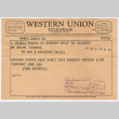 Telegram from Fumi Kakurai to Mr. and Mrs. Takeda (ddr-densho-501-288)