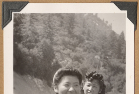 Toshiko and Fumiko at Crystal Lake (ddr-densho-542-39)