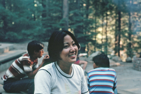 Julia Murata during a BBQ (ddr-densho-336-1221)