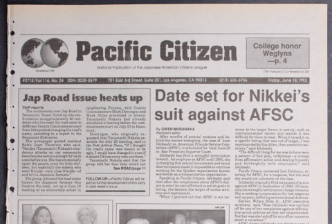 Pacific Citizen, Vol. 116, No. 24 (June 18, 1993) (ddr-pc-65-24)