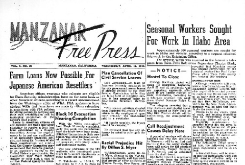 Manzanar Free Press Vol. 5 No. 30 (April 12, 1944) (ddr-densho-125-227)