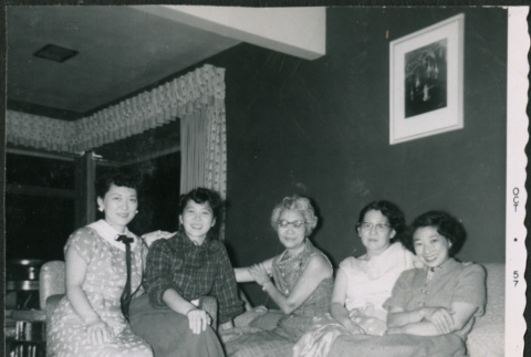 Five women on a couch (ddr-densho-523-289)