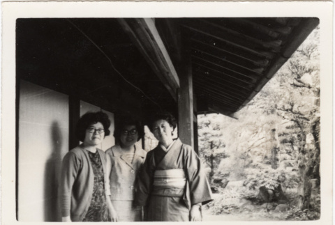 Tomoye Takahashi and Martha Nozawa with unknown woman (ddr-densho-426-224)