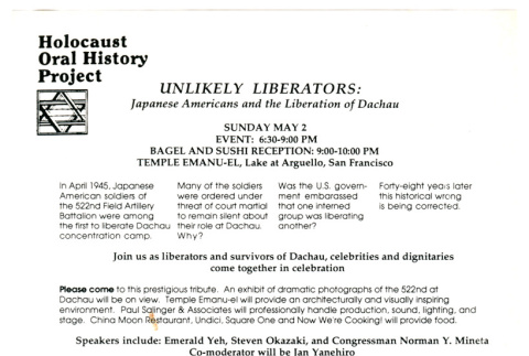 Unlikely Liberators event flyer (ddr-densho-368-437)