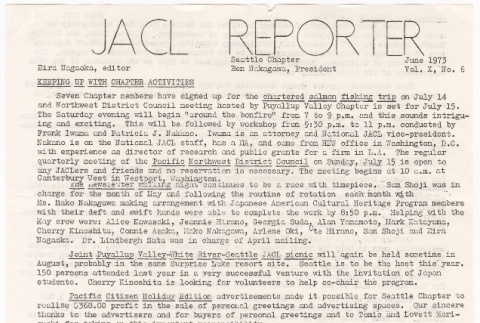 Seattle Chapter, JACL Reporter, Vol. X, No. 6, June 1973 (ddr-sjacl-1-155)