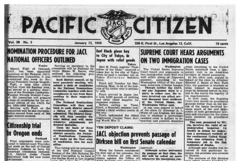 The Pacific Citizen, Vol. 38 No. 3 (January 15, 1954) (ddr-pc-26-3)