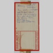 Blank Label from Takahashi Trading Company with handwritten list (ddr-densho-424-594)