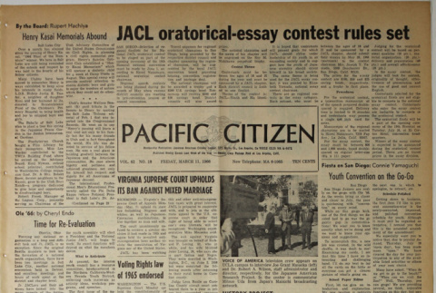 Pacific Citizen, Vol. 62, No. 10 (March 11, 1966) (ddr-pc-38-10)