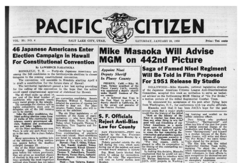 The Pacific Citizen, Vol. 30 No. 4 (January 28, 1950) (ddr-pc-22-4)