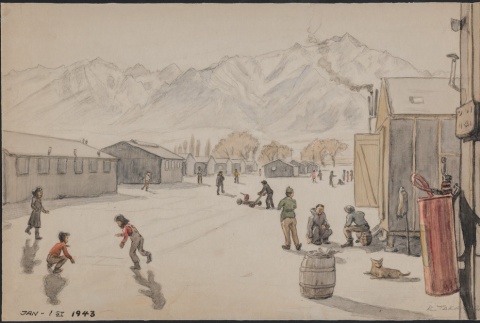 Painting of Manzanar on New Year's Day (ddr-manz-2-63)