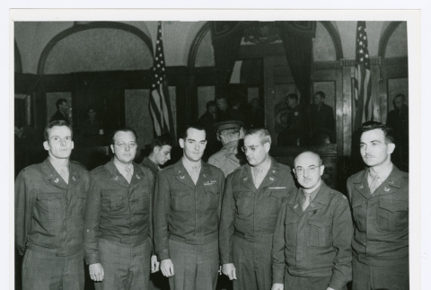 Prosecution and defense staff at war crimes trial in Yokohama, Japan (ddr-densho-1007-93)