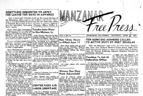 Manzanar Free Press Vol. 6 No. 99 (June 9, 1945) (ddr-densho-125-345)