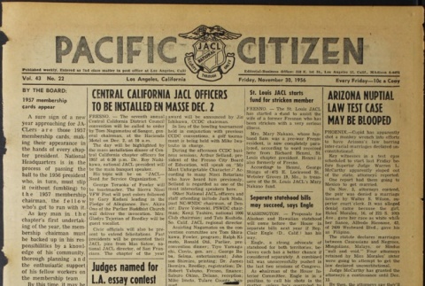 Pacific Citizen, Vol. 43, No. 22 (November 30, 1956) (ddr-pc-28-48)