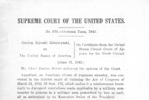 Gordon Kiyoshi Hirabayashi vs. The United States of America (ddr-densho-156-188)