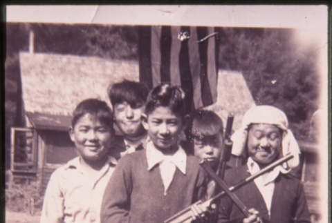 Group of boys with toy guns (ddr-densho-330-90)