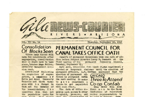 Gila news-courier, vol. 3, no. 14 (September 23, 1943) (ddr-csujad-42-174)