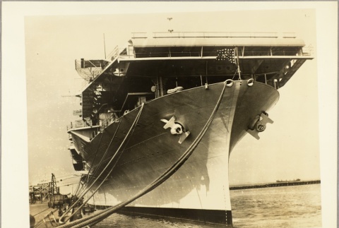 The USS Yorktown moored to a dock (ddr-njpa-13-51)