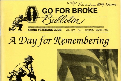 Go for broke: bulletin, Vol. XLVI, no. 1, January-March 1995 (ddr-csujad-1-183)