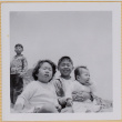 Three children on beach (ddr-densho-522-359)