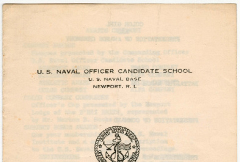 U.S. Naval Officer Candidate School Color Girl and Awards Ceremony Program (ddr-densho-523-372)