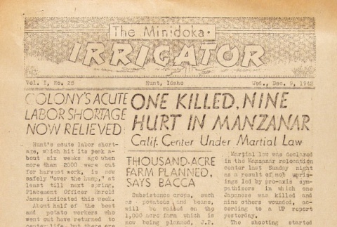 Minidoka Irrigator Vol. I No. 25 (December 9, 1942) (ddr-densho-119-18)