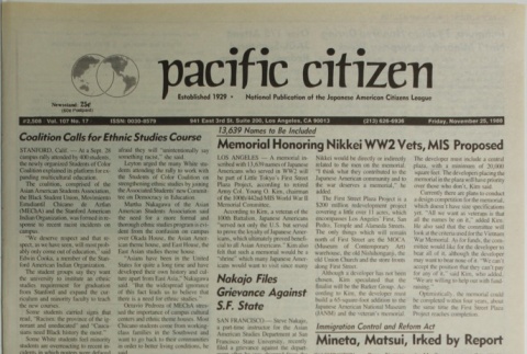 Pacific Citizen, Vol. 107, No. 17 (November 25, 1988) (ddr-pc-60-42)