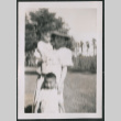 Blurred photo of a woman and two children (ddr-densho-483-769)