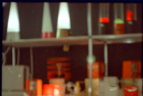 Display of table lamps, including lava lamps (ddr-densho-426-736)