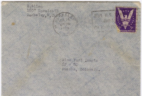 Letter to Yuri Domoto from Mildred Allen (ddr-densho-356-541)