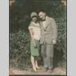 Couple posing by bushes (ddr-densho-523-5)