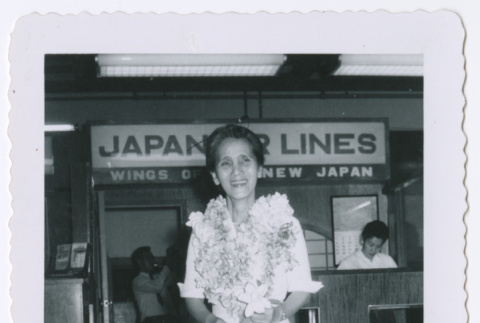 Mitsuye Yabe with Lei (ddr-ohs-1-155)