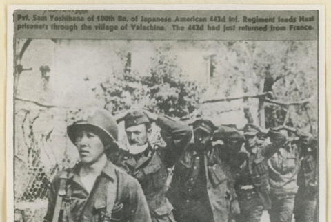 Pvt. Yoshihana leading Nazi prisoners (ddr-densho-37-2019)