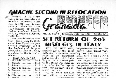 Granada Pioneer Vol. III No. 74 (July 14, 1945) (ddr-densho-147-283)