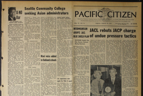 Pacific Citizen, Vol. 72, No. 11 (March 19, 1971) (ddr-pc-43-11)