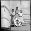 Three women on deck of ship (ddr-densho-426-256)