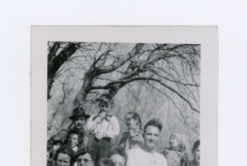 Group of people in front of tree (ddr-densho-402-19)