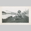 Woman posing by lake (ddr-densho-326-14)