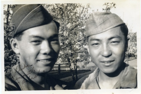 Herbert K. Yanamura and another soldier (ddr-densho-22-402)