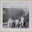 Yoshiko, William, Susan and Leslie Shiomi on overlook (ddr-densho-522-424)