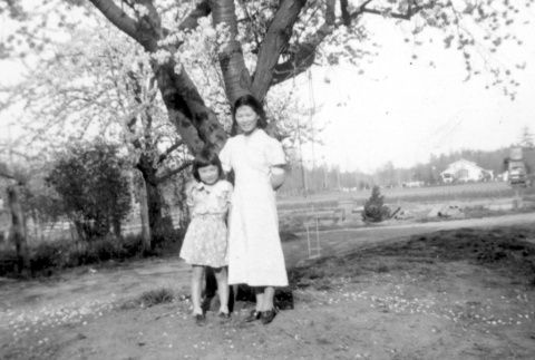 Mother and daughter on family farm (ddr-densho-2-12)