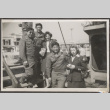 Three men in uniform with two women red cross workers (ddr-densho-466-108)