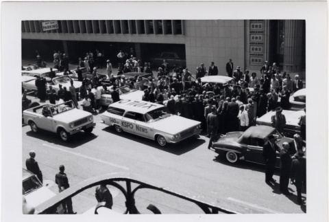 Black and white photo of parade (ddr-densho-426-16)