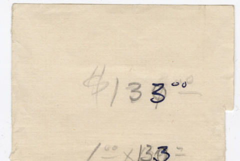 Note with calculations on it (ddr-densho-329-693)
