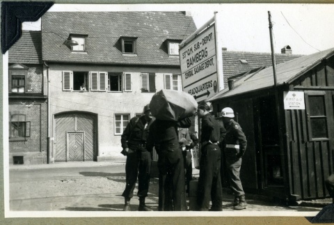 Soldiers at the 53rd Quartermaster headquarters (ddr-densho-22-85)