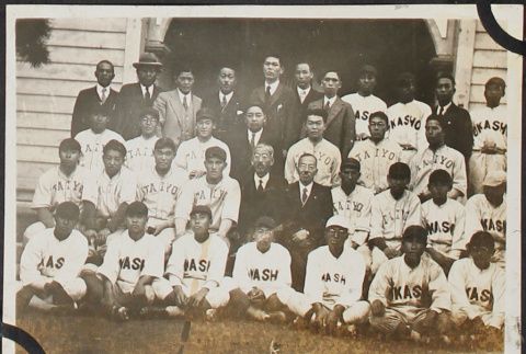 Portrait of team in baseball uniforms (ddr-densho-326-275)