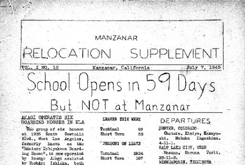 Manzanar Free Press Relocation Supplement Vol. 1 No. 12 (July 7, 1945) (ddr-densho-125-379)