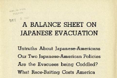A Balance Sheet on Japanese Evacuation (ddr-densho-171-221)