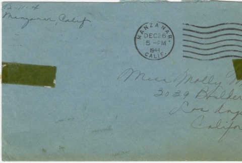 Letter (with envelope) to Molly Wilson from Chiyeko Akahoshi (December 25, 1944) (ddr-janm-1-115)