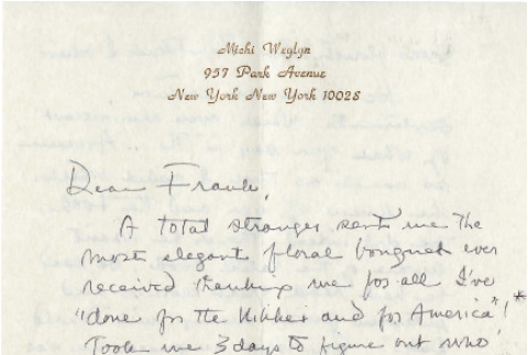 Letter from Michi Weglyn to Frank Chin (ddr-csujad-24-105)